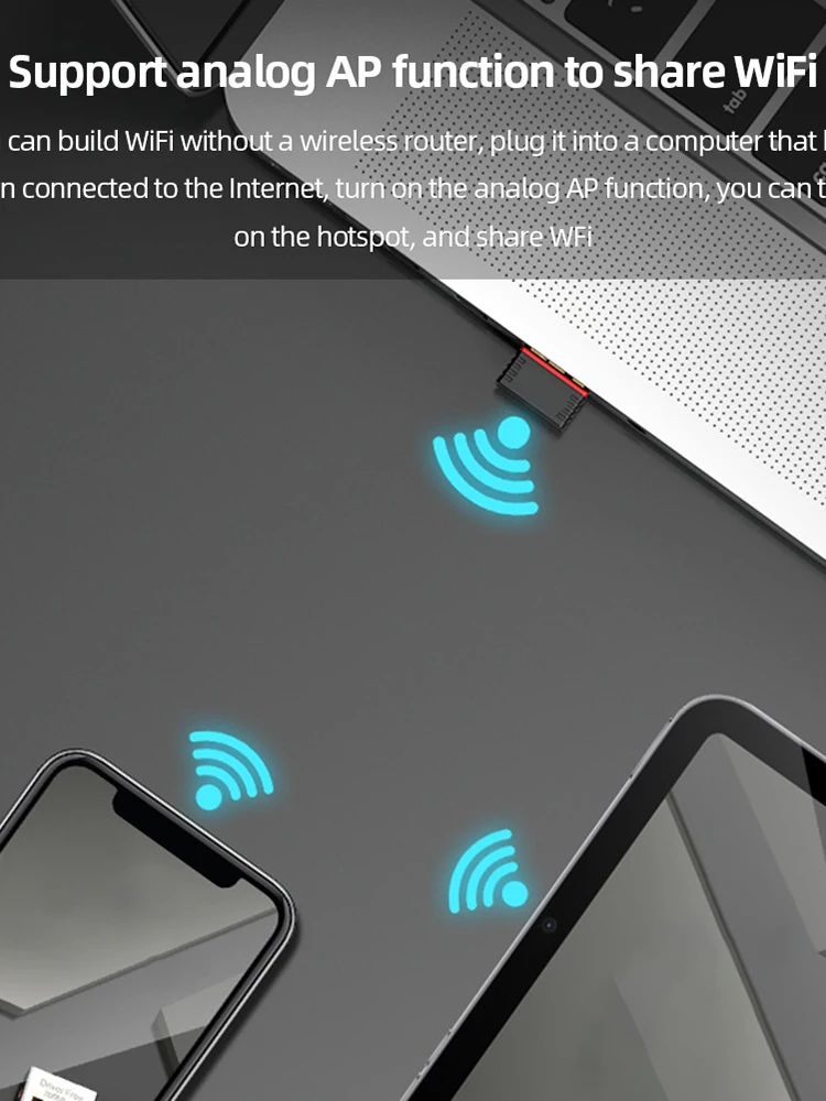 محول واي فاي لاسلكي محول واي فاي مجاني 286 ميجابت في الثانية بطاقة الشبكة اللاسلكية بروتوكول AX عالي السرعة USB 2.4 جيجا هرتز للكمبيوتر المكتبي