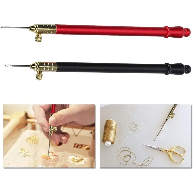 ABXD مقبض من الفولاذ المقاوم للصدأ خطاف كروشيه فرنسي تصميم مريح يتضمن 9 إبر، مثالية لحياكة الخياطة والخياطة، DIY Proj #5