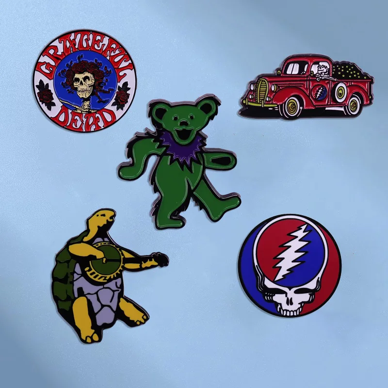 Pin esmaltado de la banda de Rock The Grateful Dead, insignia de Metal musical, Pin de mochila Punk, Pin de ventilador, regalo de joyería, broche de bolsa de ropa