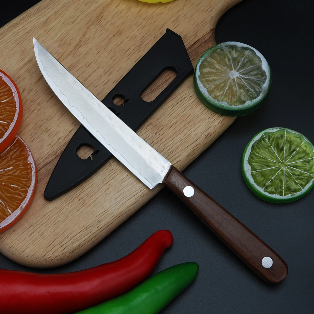 

XUANTENG Damascus steel knife fixed blade fruit knife sandwich VG10 steel knife