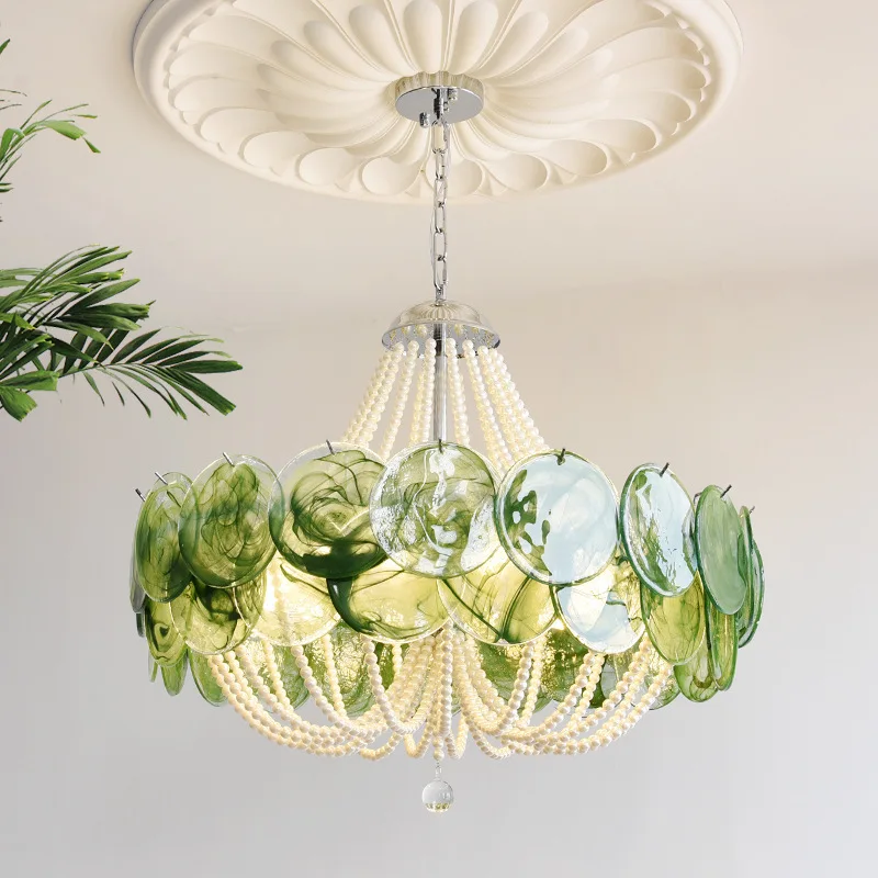 Contemporary Luxury Colorful Glass Pendent Lights LED French Creativity Living Room Restaurant Study Villa Staircase Chandeliers