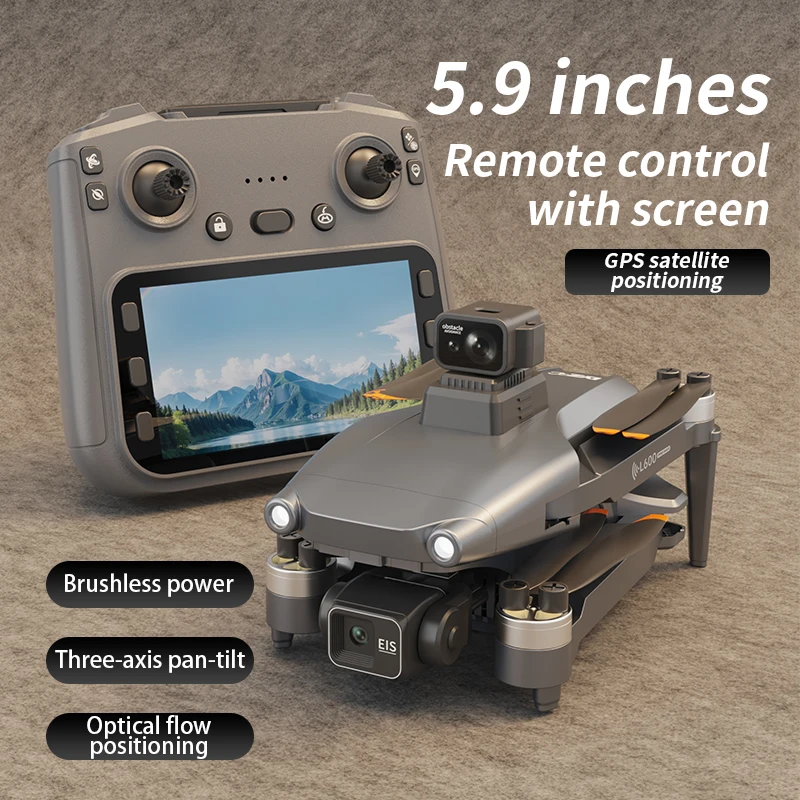 

NEW L600 PRO MAX Drone with Large Screen 3-Axis Gimbal 5G GPS 8K HD EIS Camera Obstacle Avoidance Brushless FPV RC Quadcopter