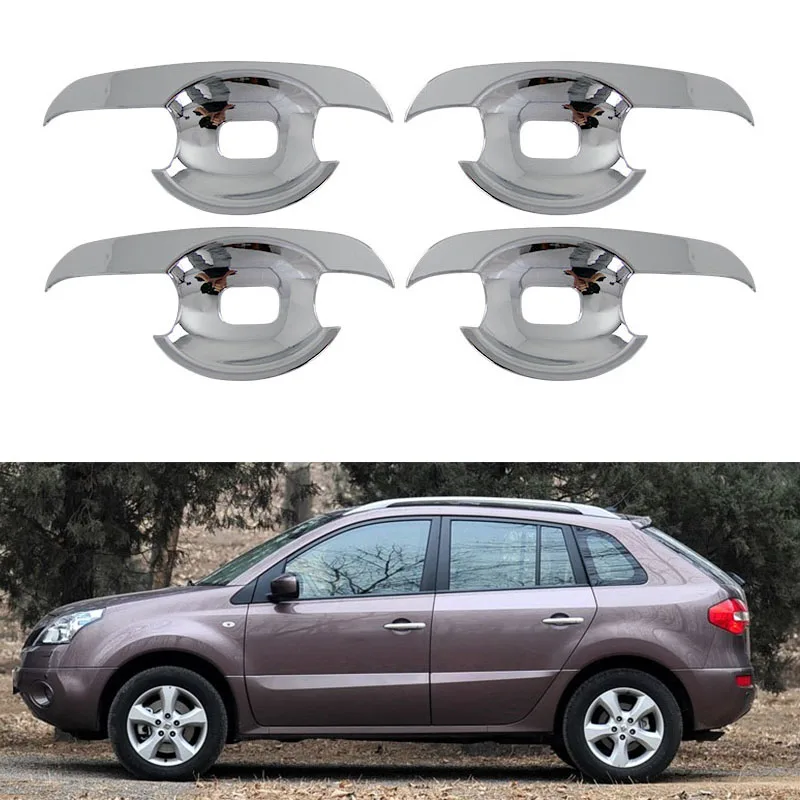 For Renault Koleos 2008~2014 ABS Chrome Fog Light Door Mirror Door Handle Bowl Cover Car Styling Accessories