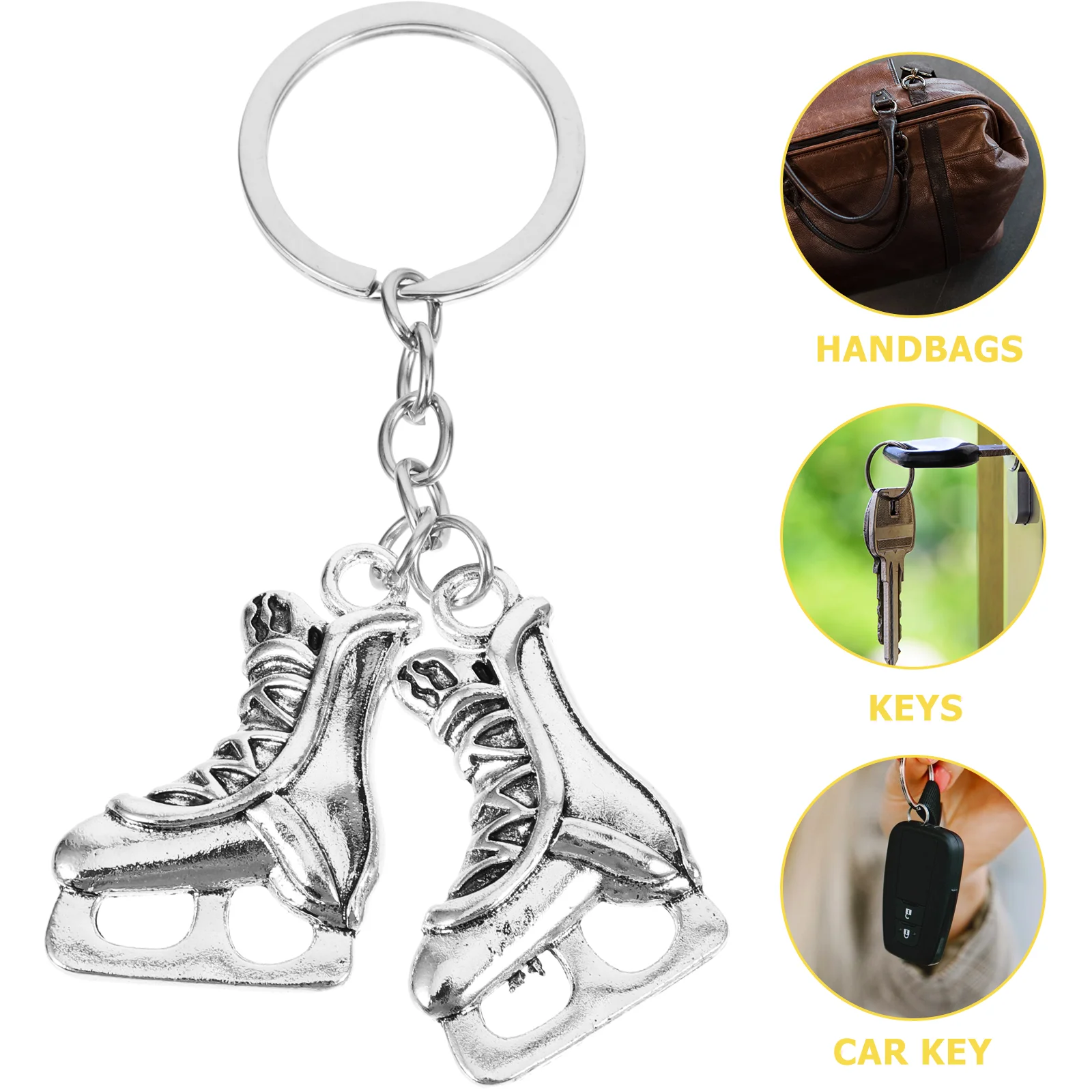 Roller Skate Keychain Metal Hanging Keychains Novelty Small Gift Skates Buckles Zinc Alloy Adorable