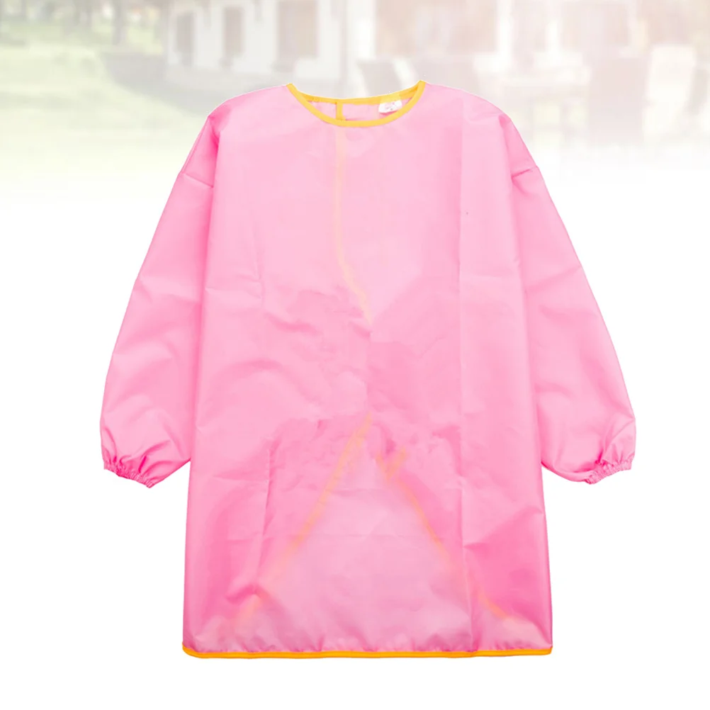 Delantal de pintura impermeable de manga larga para rosa, diseño de cierre ajustable en altura de 105-130cm, fácil de limpiar y reutilizable