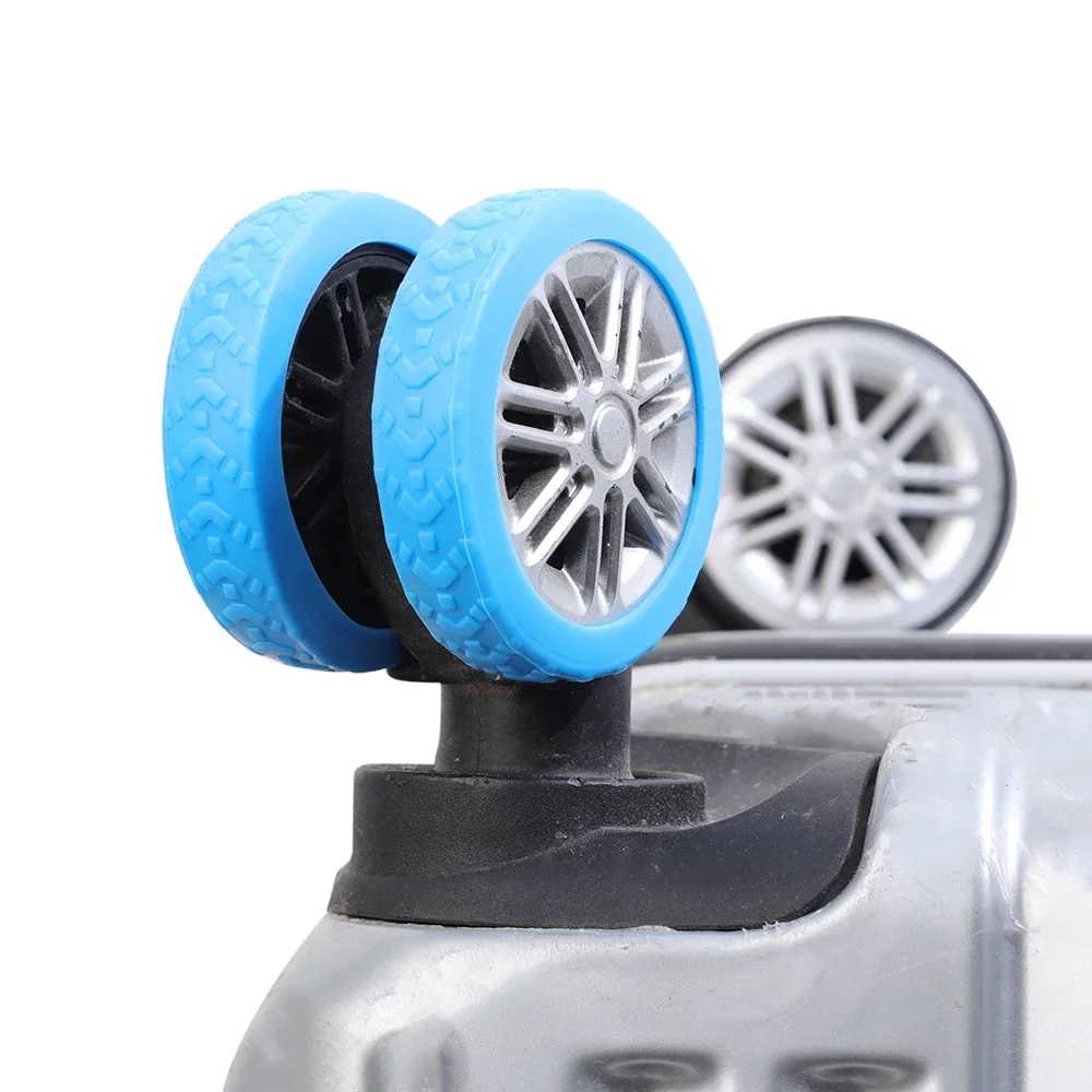 Luggage Wheels Protector Silicone Wheels Noise Reduction Wheels Guard Cover Caster Shoes Travelling Luggage Suitcase Accessories