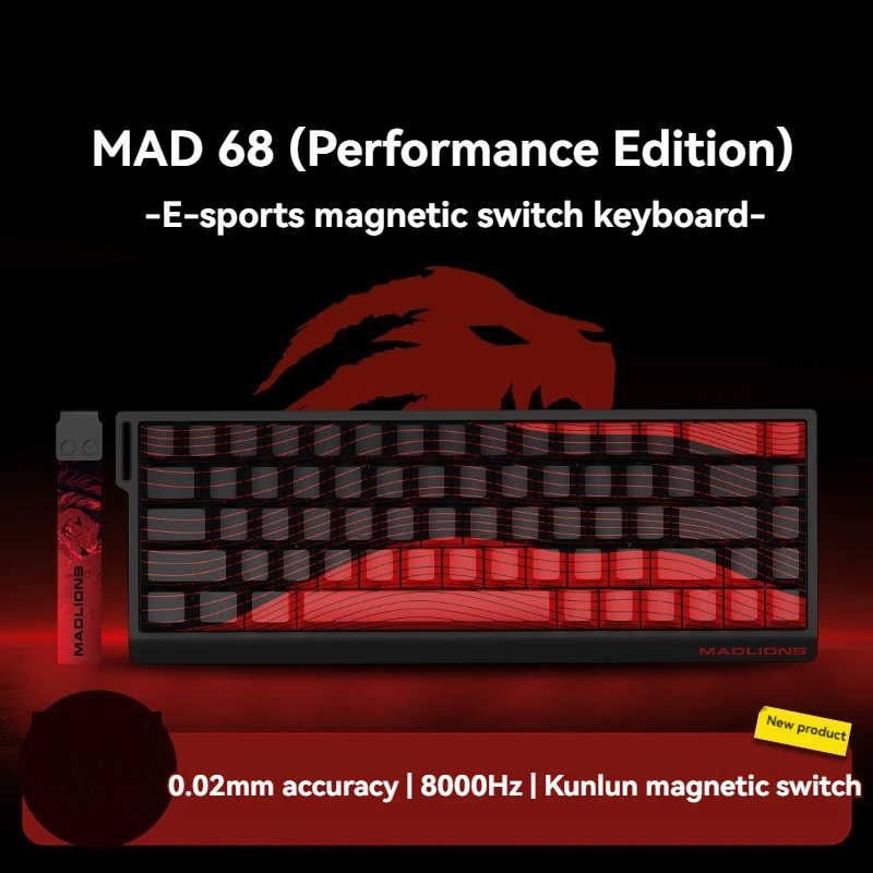 Madlions MAD60/68 HE Magnetic Switch Wired Mechanical Keyboard Customized Hot Swap E-sports Gaming Office Keyboard 61/68Keys