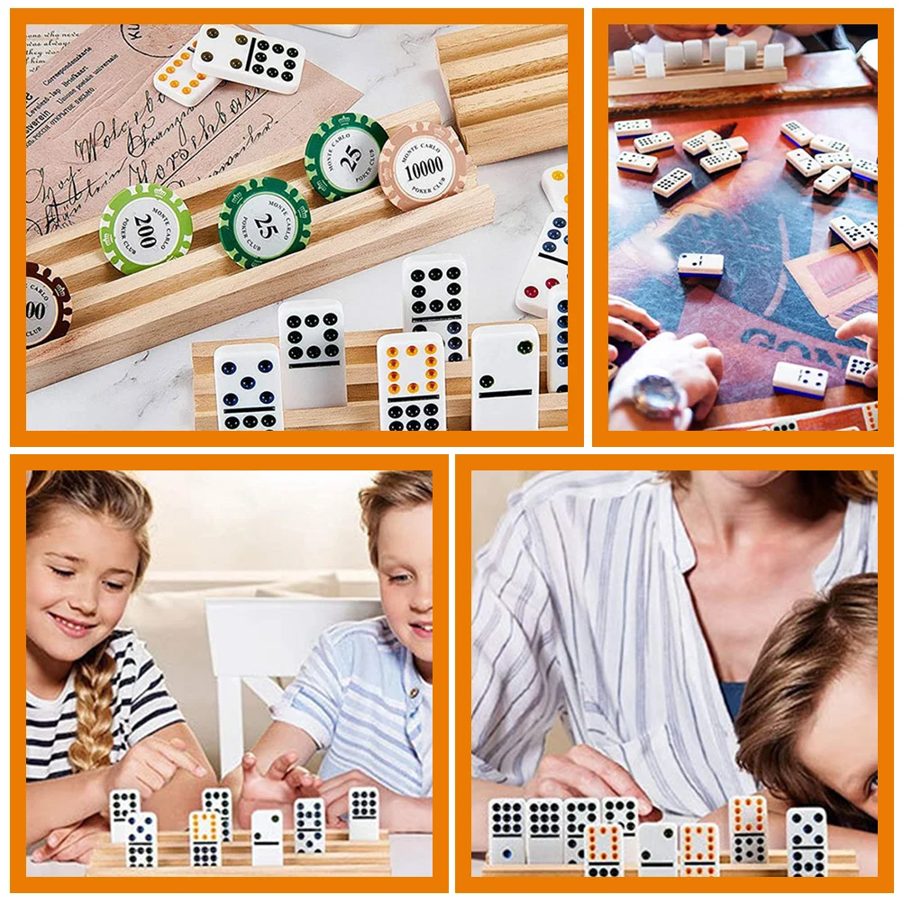 Accessories Solid Wood Orb Holder Tray Organizer Wooden Dominoes Board Game Trays