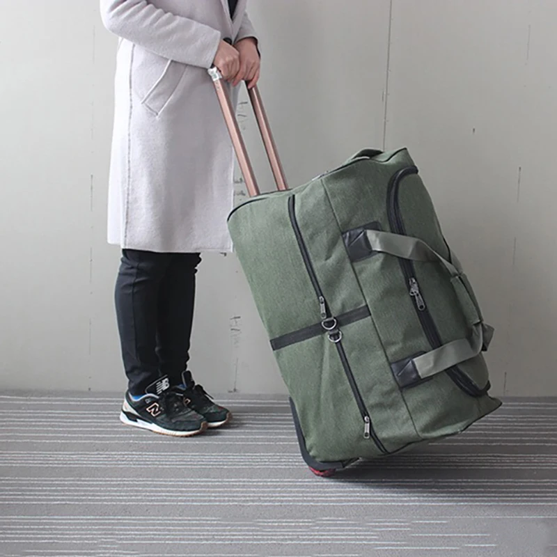 Super Large Capacity trolley travel bag International Study Abroad Long-distance luggage Lightweight Canvas Trolley Suitcase Bag