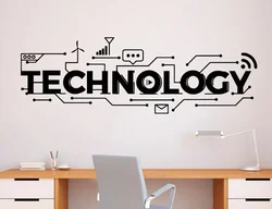 Technology Lettering Wall Decal Vinyl Sticker Science Education School Art Design Classroom Interior Wall Decoration DIY 3R06
