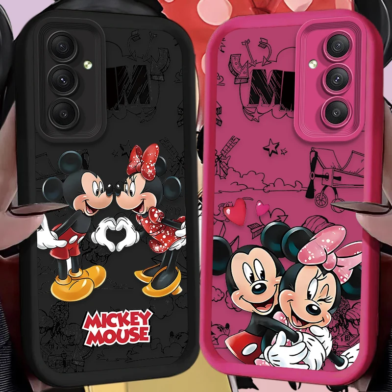 Disney Mickey Minnie Mouse funda de teléfono suave para Samsung Galaxy A55 A35 A25 A15 A05 A05S A24 A13 A23 A12 A22 A32 A52 A52S A72 A11