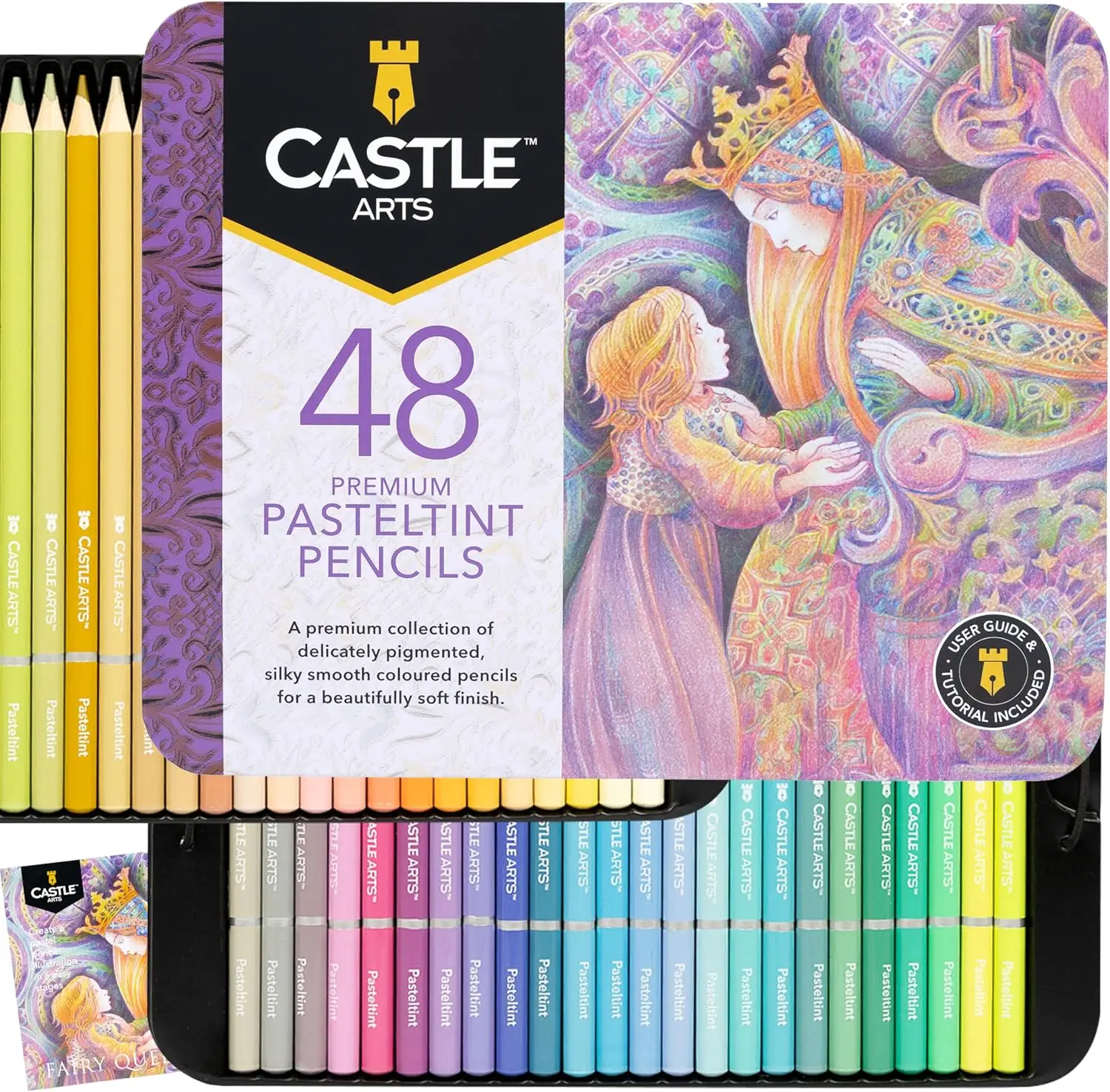 

48 мягких пастельных цветных карандашей в жестяном футляре для профессиональных и взрослых художников