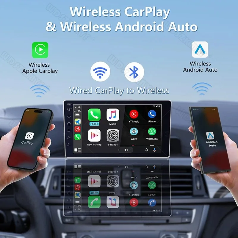 Carplay AI Box Wireless Carplay Android Auto Adapter 3 In 1 Car Multimedia Player For Mazda Benz Kia Hyundai VW Plug and Play