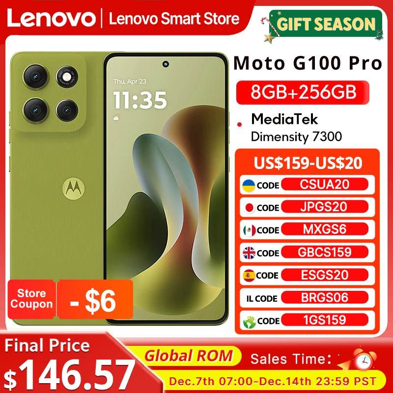 Motorola Moto G100 Pro SmartPhone Dimensity 7300 Global ROM  6.7-inch 1.5K pOLED 120Hz Display 50MP AI Camera 6720mAh Cellphone