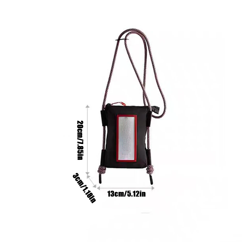 Adjustable Shoulder Straps, Zippered Phone Bag, Men's and Women's Black Canvas Crossbody Bags, Travel Accessories.xtz view 2