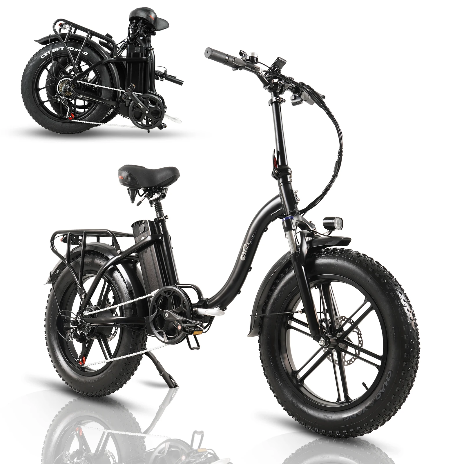 

CMACEWHEEL 500W Adult Electric Bike, 42 KMH, 48V 18Ah Removable Battery, 20 Inch Folding Electric Bike, Multi-Shock Absorption
