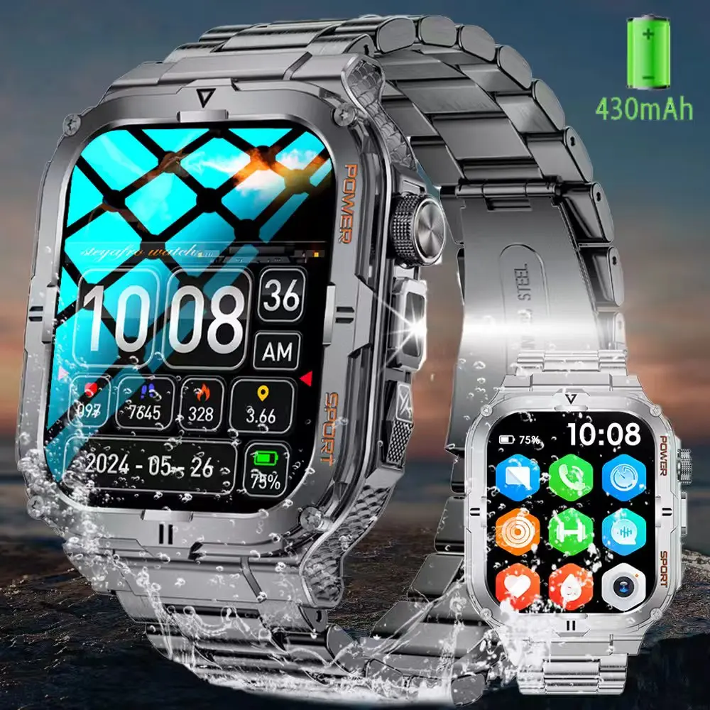 

2025 For Xiaomi New Rugged Military GPS Smart Watch Men Bluetooth Call Health Monitoring AI Voice Sports Waterproof Smartwatches
