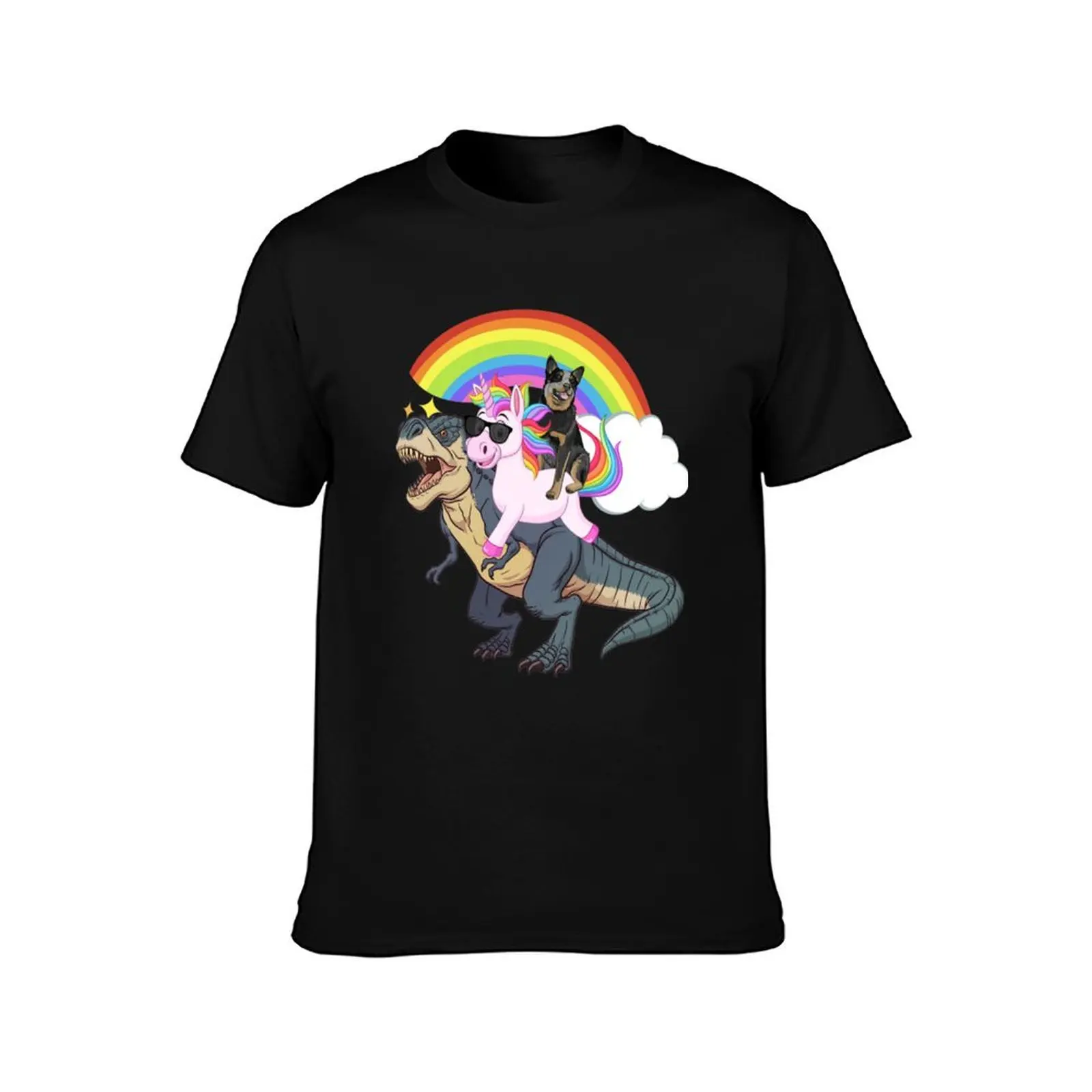 Blue Heeler And Unicorn Ride Dinosaur Like Boss T-Shirt fashion shirts kawaii clothes t shirts for men pack