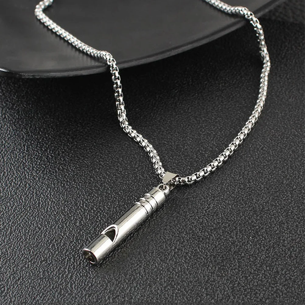 Aldult Whistle Necklace Miss Emergency Alloy Pendentif Safety Whistles for Women Loud