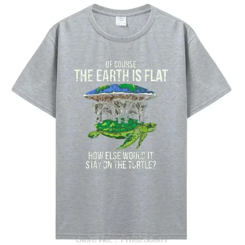 Funny Flat Earth Society T Shirt Turtle Elephants Graphic Cotton Streetwear O-Neck Harajuku Hip Hop T-shirt Men Short Sleeve Top