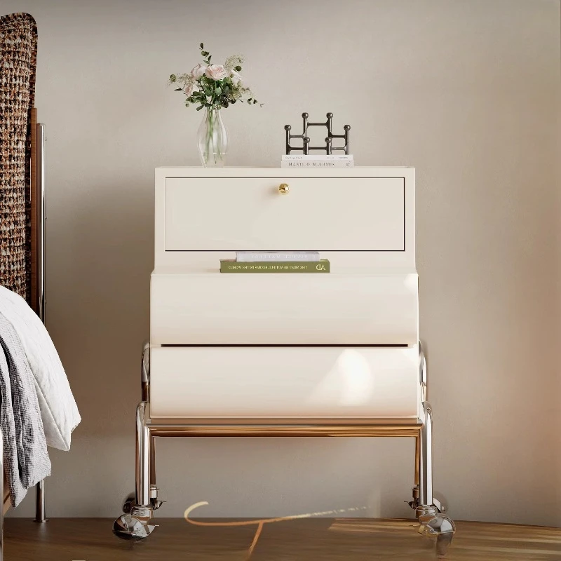 Mobile bedside table Shelf Bedroom Home trolley Sofa