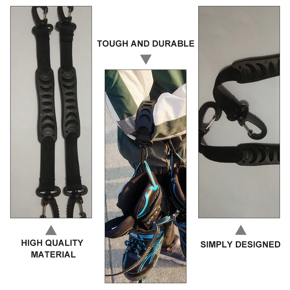 

2Pcs Durable Nylon Roller Skating Shoes Carrier Compact Foldable Strap for Skates Universal Swivel Clips Lightweight Portable