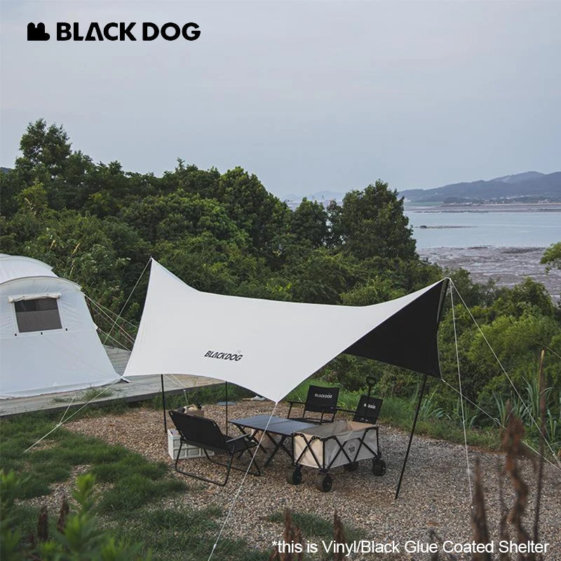 Imagem -06 - Naturehike Blackdog-abrigo Hexagonal Encerado Toldo Canopy Acampamento ao ar Livre Pano Pára-sol com pu Preto Prata Revestido