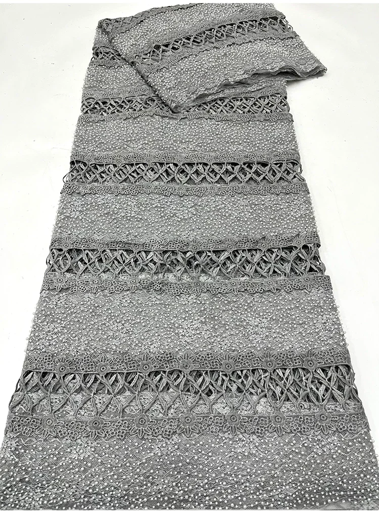 5yard soft mesh fabric Bubble bead soft hollow pattern telas con bordado Wedding Dress cheongsam fabrics for clothing