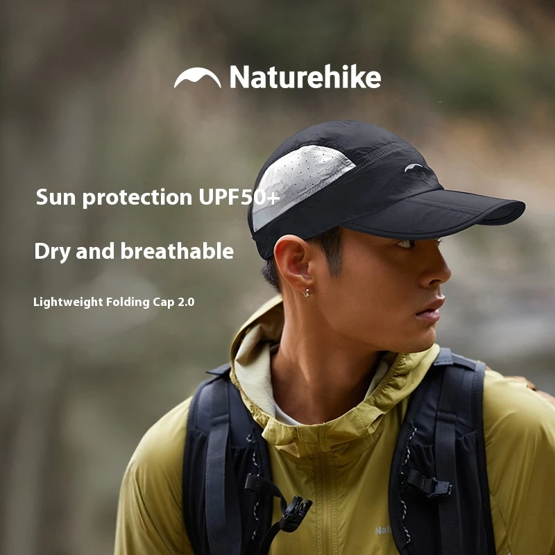

Легкая складная кепка Naturehike с козырьком, защита от солнца, дышащая, складывается в три сложения, легко хранится, влагоотводящая, UPF50+, боковая вентиляция