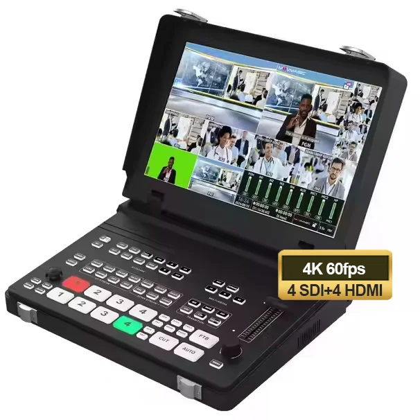 

USD917 MF10S 4 SDI+4 hd Mi+5 Channel+10.1 Inch Large Screen Video Switcher Mixer Live Streaming Broadcast