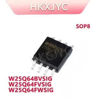 10PCS W25Q64BVSIG W25Q64FVSIG W25Q64FWSIG SOP8 64Mb SPI NOR Flash Memory IC New Original Electronic Component BOM Match