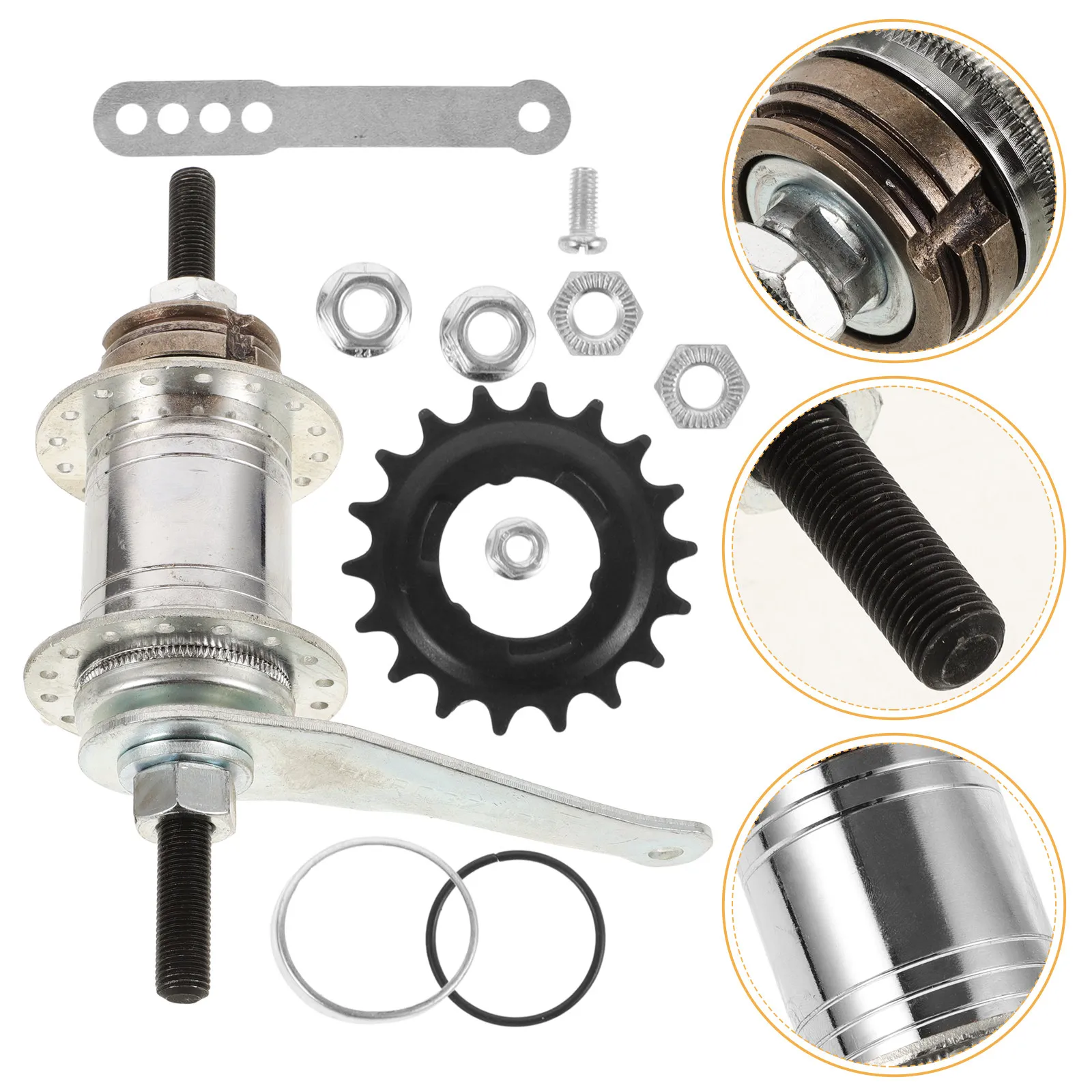 

1 Set Rear Hub 32 Holes Dual-Purpose Bicycle Back Brake Fixed Gear Bike Rear Brake Replacement Hub Assemblies Bearings