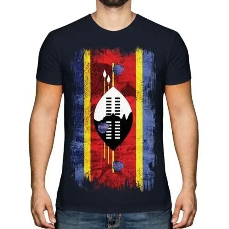 Swasiland Grunge Flagge Herren TShirt Swazi Hemd Fußball Trikot Geschenk
