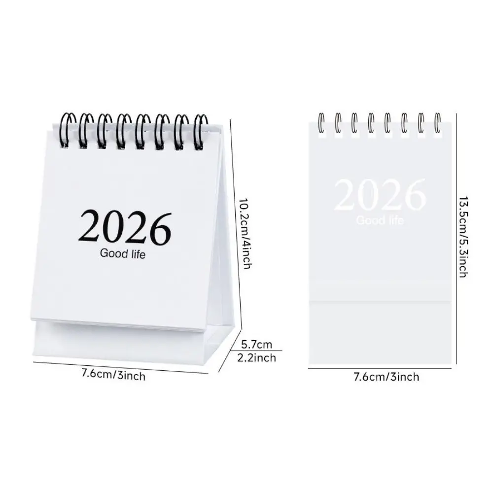 

Простой мини-календарь на 2026 год, портативный план Morandi, карманные календари, настольный орнамент
