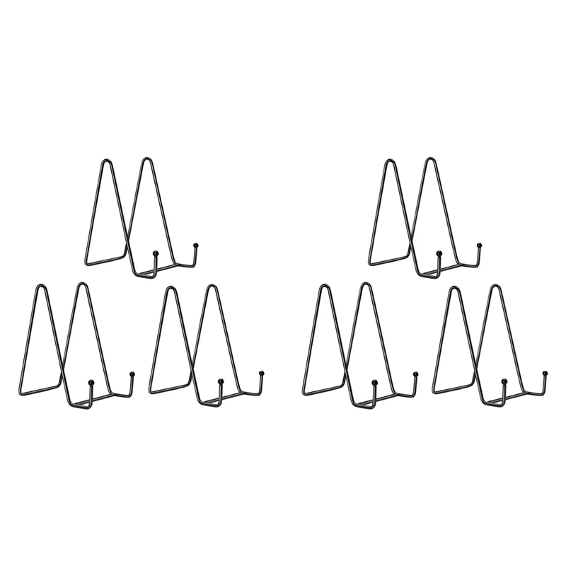 

ABBY-6 Pack Large Plate Holder Display Stand-10 Inch Tall Plate Stands For Display-Metal Picture Frame Stand-Big Easel Stand