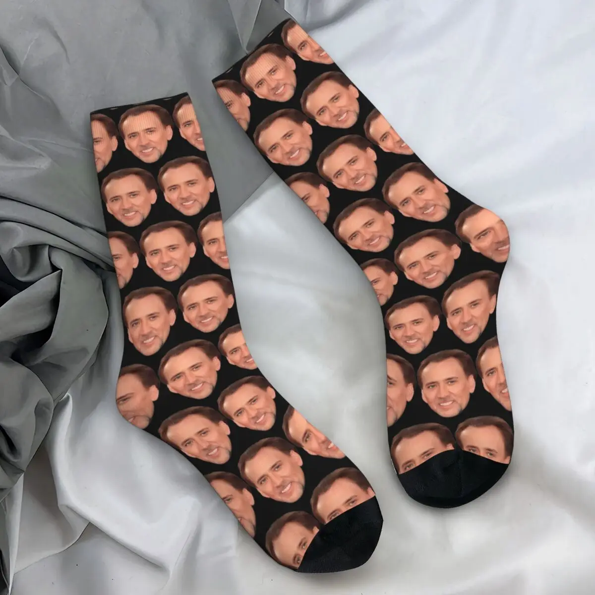 Nicolas Cage Stockings Adults Men Socks Warm Soft Casual Socks Winter Outdoor Sports Anti-Slip Printed Socks Gift