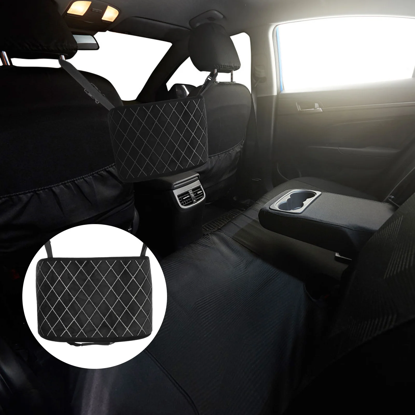 

Car Storage Bag Large Capacity Stylish Simple Hanging Purse Holder Between Seats Driver Storage Car Organizer Net Pocket