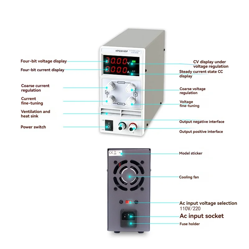 BNVN-Stabilizer DC Power Supply Adjustable 30V 5A Voltage Regulator Switching Variable Bench Source 30V DIY