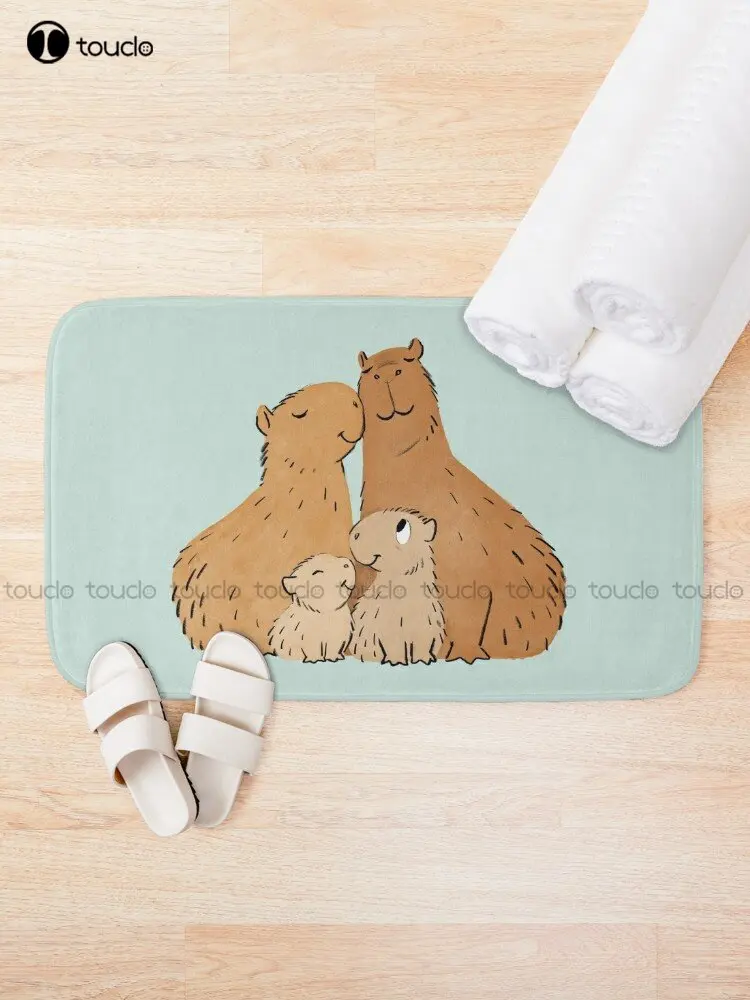 Capybara Family Bath Mat Bath Rug For Shower