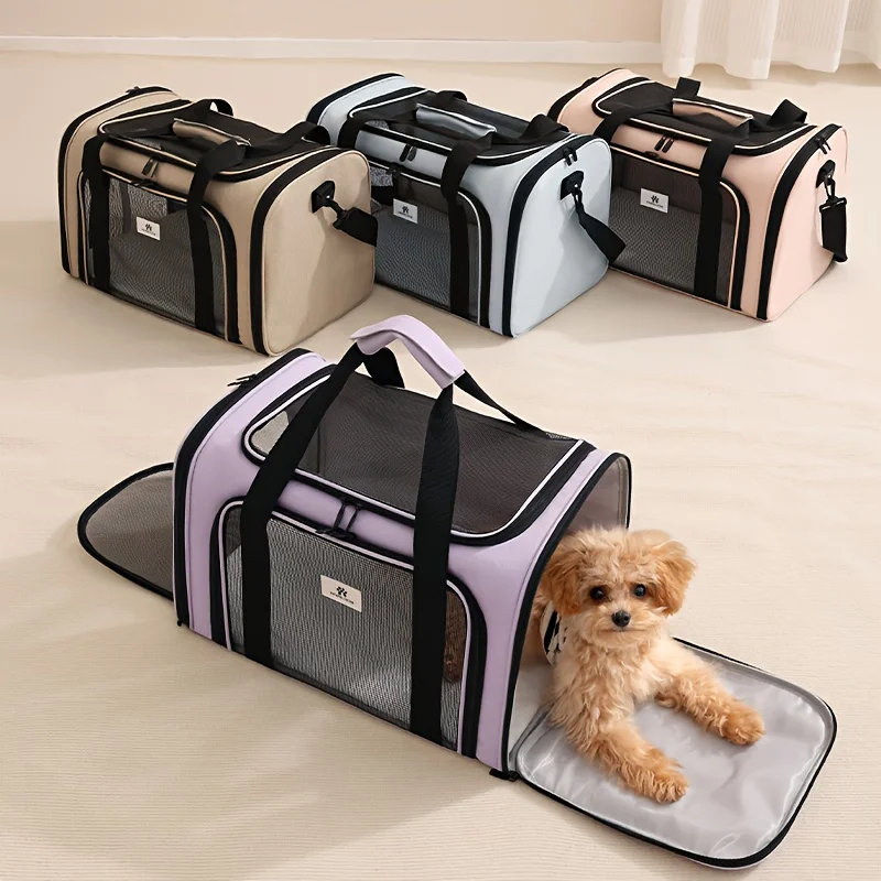 

Foldable Pet Travel Carrier Portable Tote Soft Fabric Sling With Safety Zipper Lightweight Airline Approved Cat Dog Outdoor Trip