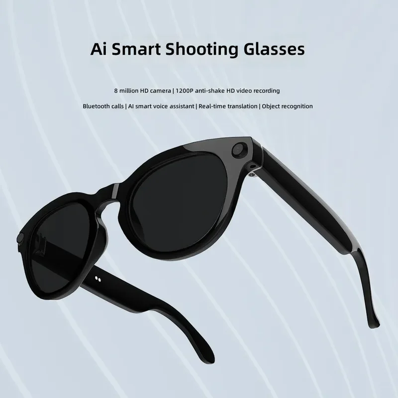 AI Smart Glasses with Camera 800MP HD Photo Video Call Real Time Translation Wireless Bluetooth Eyewear for Men Women Tech