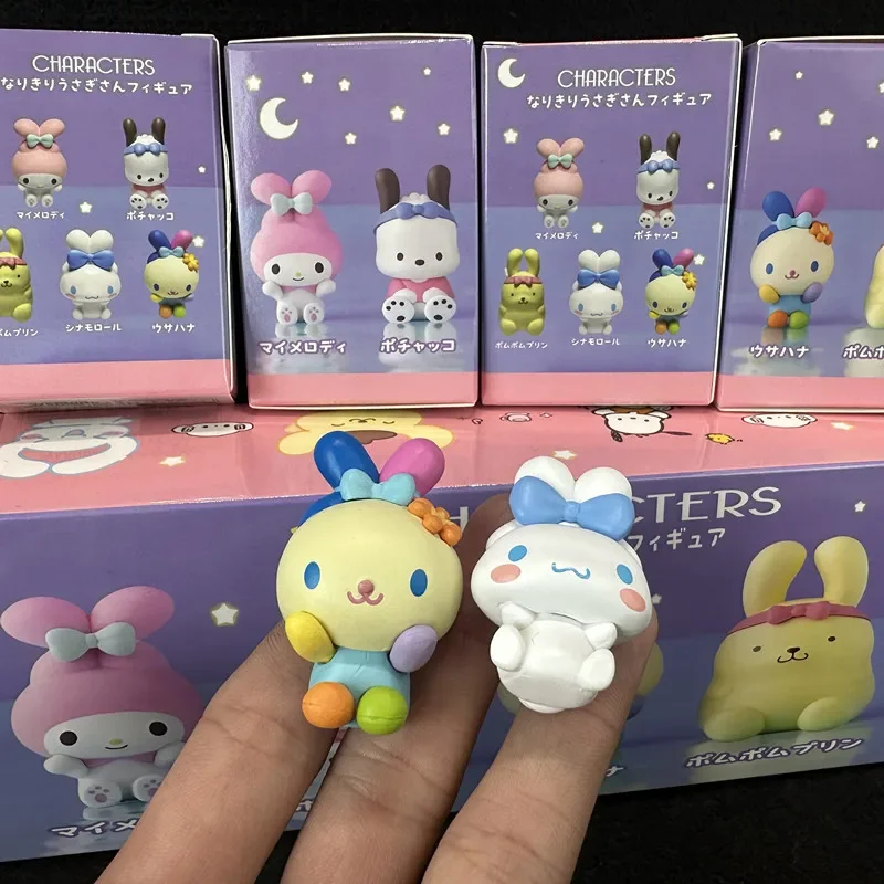 Kawaii Sanrio Characters Capsule Toy Blind Box Toys Cinnamoroll Usahana Pom Pom Purin Action Figurine Ornament decor Kids Gift view 4