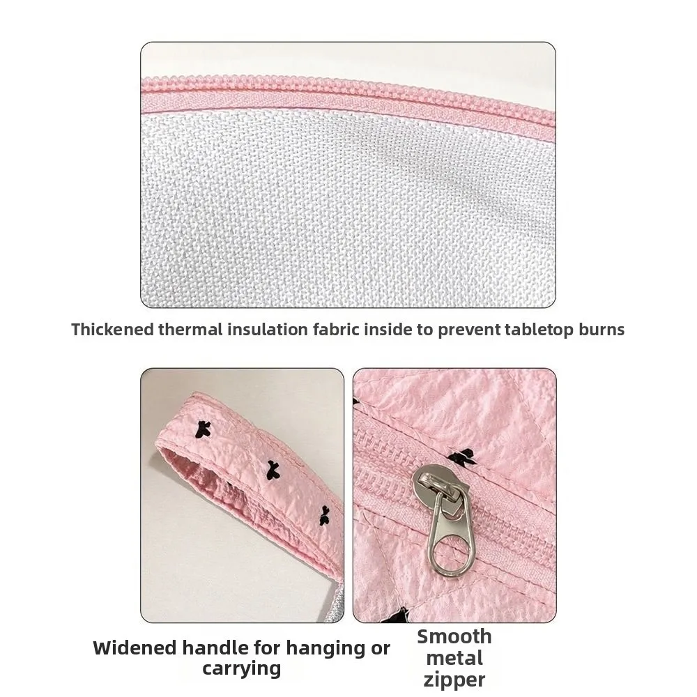 High Temperature Resistant Curling Iron Storage Bag Heat-insulating Dustproof Electric Coil Clamp Protective Cover Bow