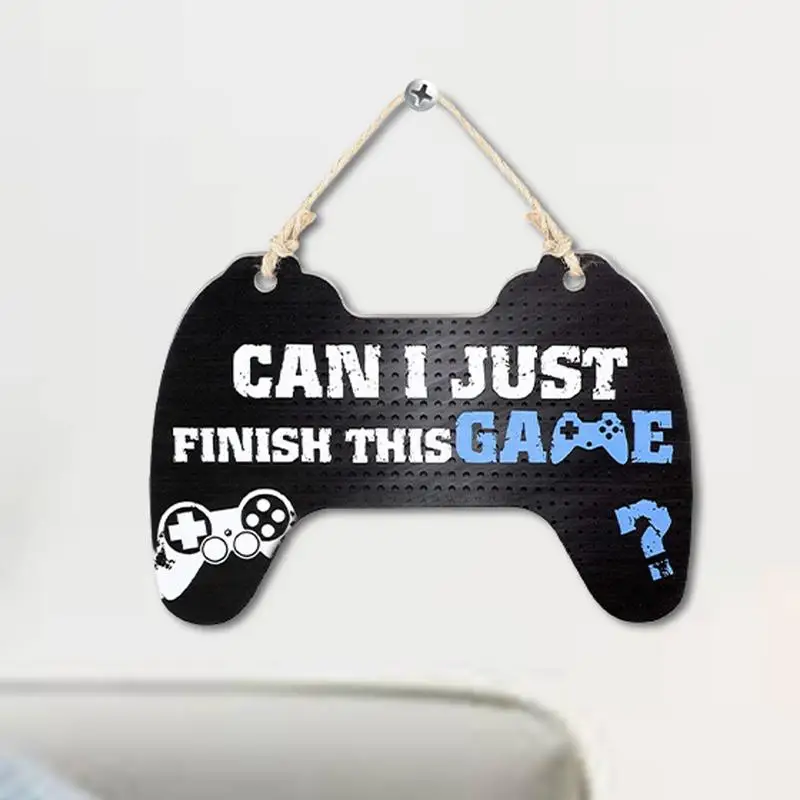 Boys Gamer Room Decor Can I Just Finish This Game Funny Wall Decor Kids Game Room Accessories Novelty Game Controller Shaped