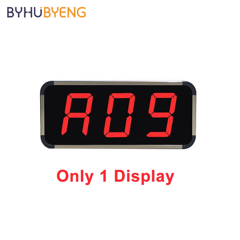BYHUBYENG Restaurant Draadloos Pager Oproepsysteem Kelneroproepknop + Horlogeontvanger + Signaalversterker + Display
