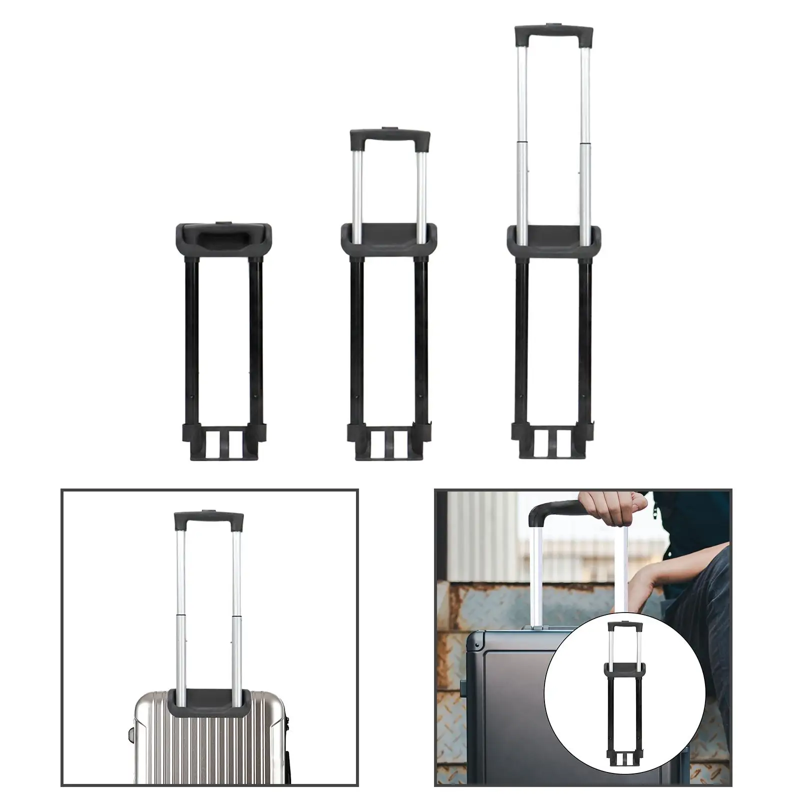 Suitcase Telescopic Handle Easy to Install Spare Travel Luggage Pull Rod for Backpacking Cart Camping Wheeled Cart Traveling Bag