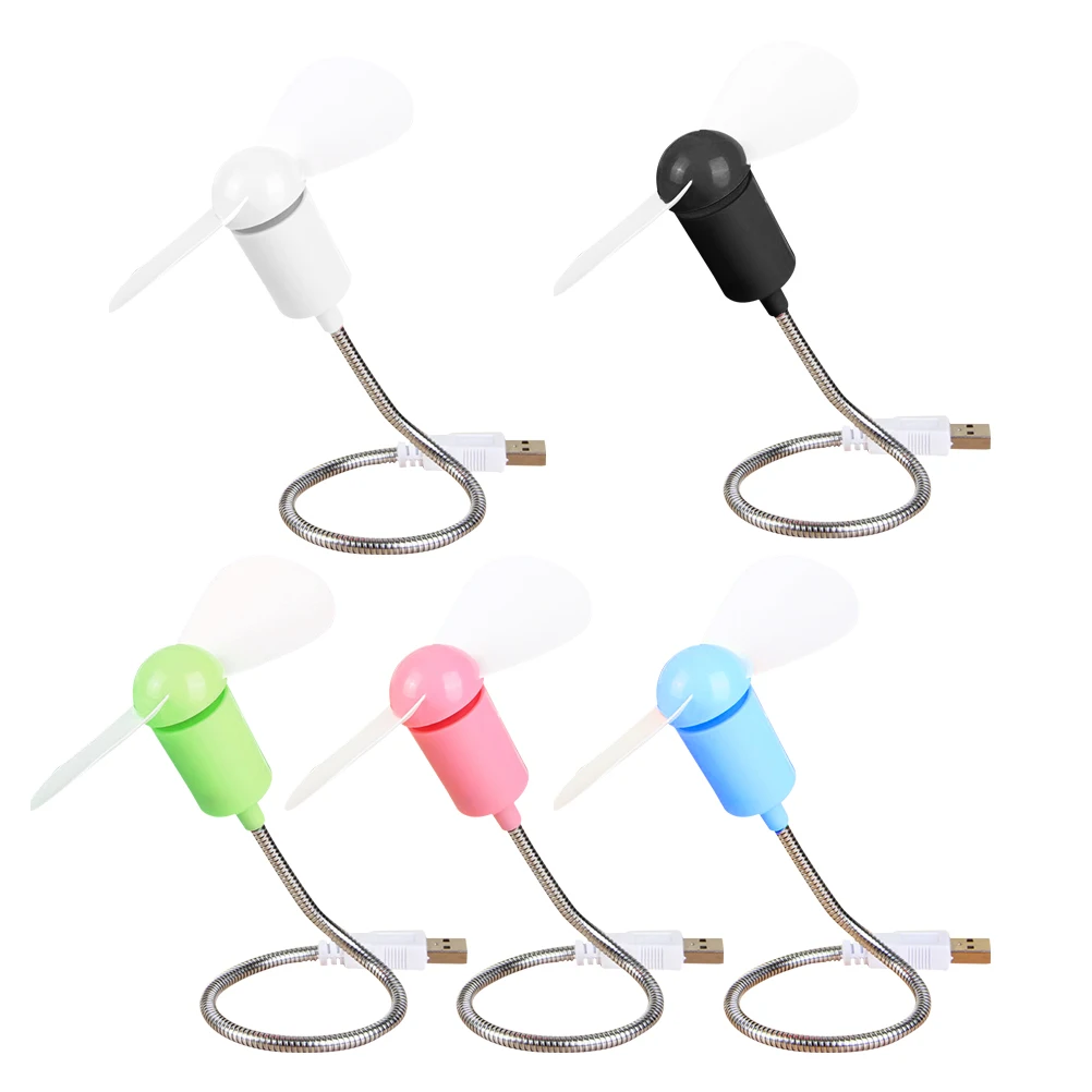 

5pcs Mini Fan Set Portable Laptop Flexible Small Cooling USB Fans Computer Desktop Lightweight Detachable Strong Wind Plastic