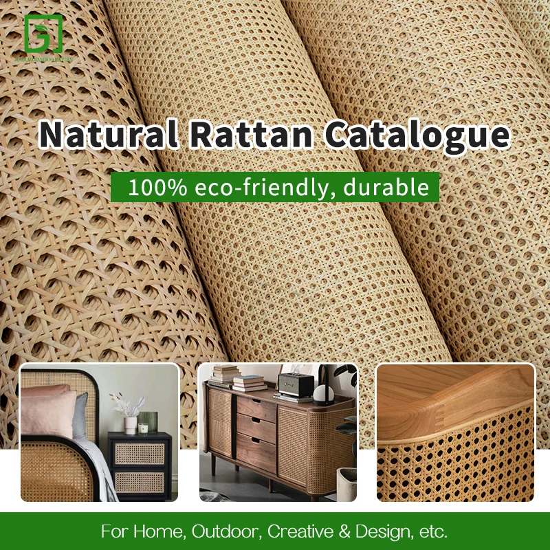 Natural rattan weaving material one roll size height 61cm length 15.24m custom rattan furniture cabinet door screen accessories