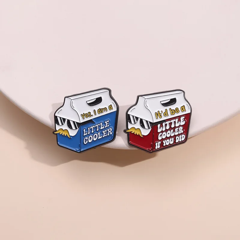 New Refrigerator English Text Brooch Versatile Clothing Accessories For Couples Metal Badges Scarves Buckles Gifts Wholesale