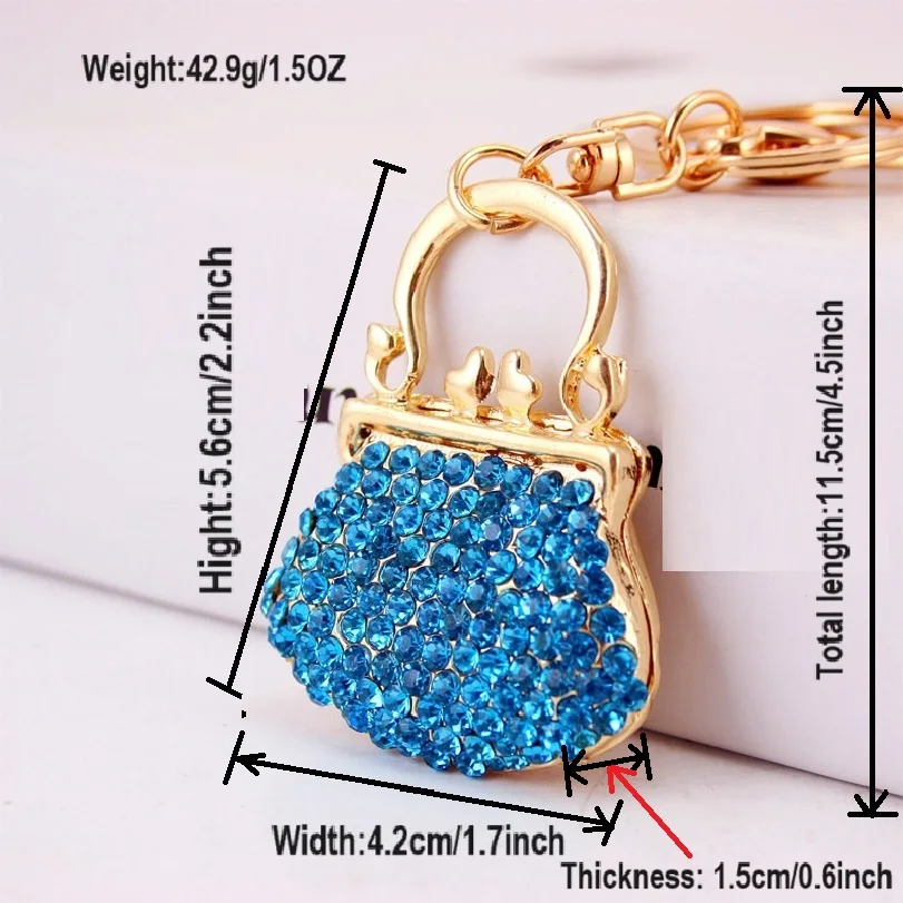 lovely handbag-shaped pendant keychain alloy rhinestone bag-pendant for girls